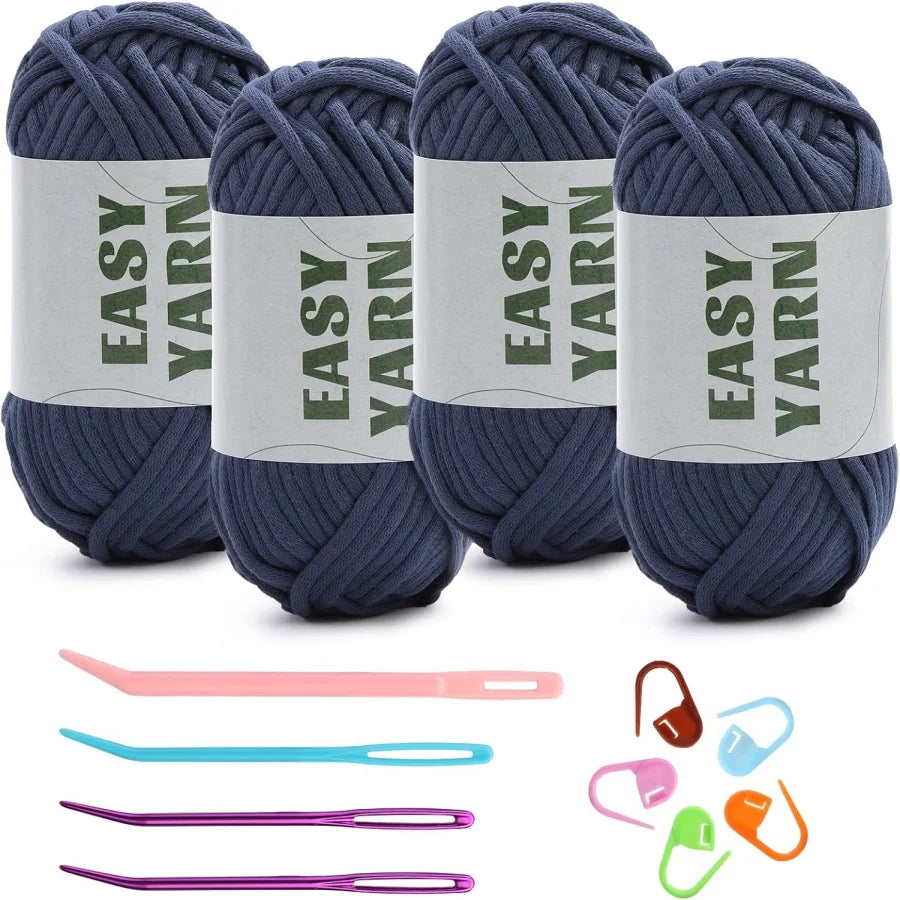 Beginner Crochet Yarn 50g Cotton Nylon Blend Easy Stitches