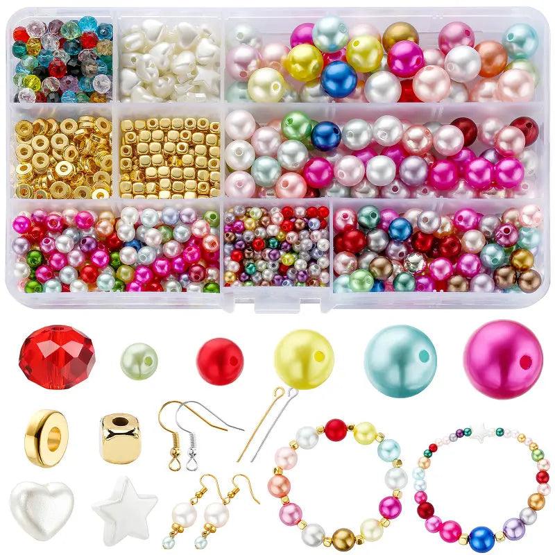 1020PCS Pearl Beads Kit Multicolor Pearl Beads Small Loose Pearl Filler Beads for Jewelry Making Bracelet Necklace Earrings DIY