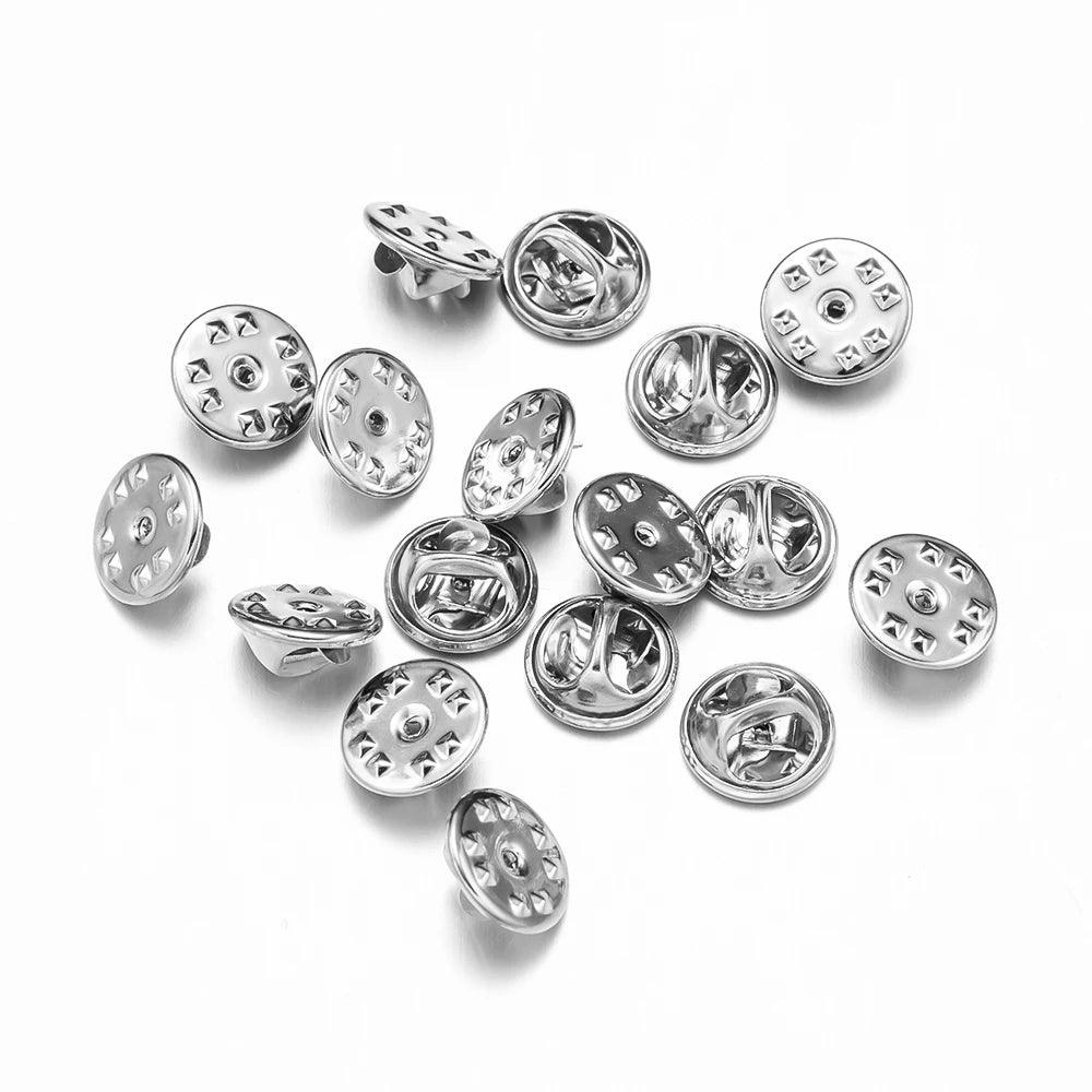 50pcs Rubber Brooch Button Clasps Pin Back Clutch Care Cap Nail Tie Back Stoppers Squeeze Badge Holder Jewelry Accessories