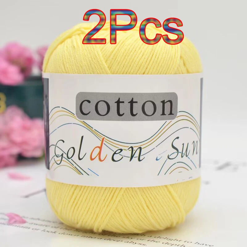 100% Cotton Yarn for Hand Knitting Soft Crochet Yarn Pack of 2 for Sweaters Blankets Hats Amigurumi Dolls and Bags