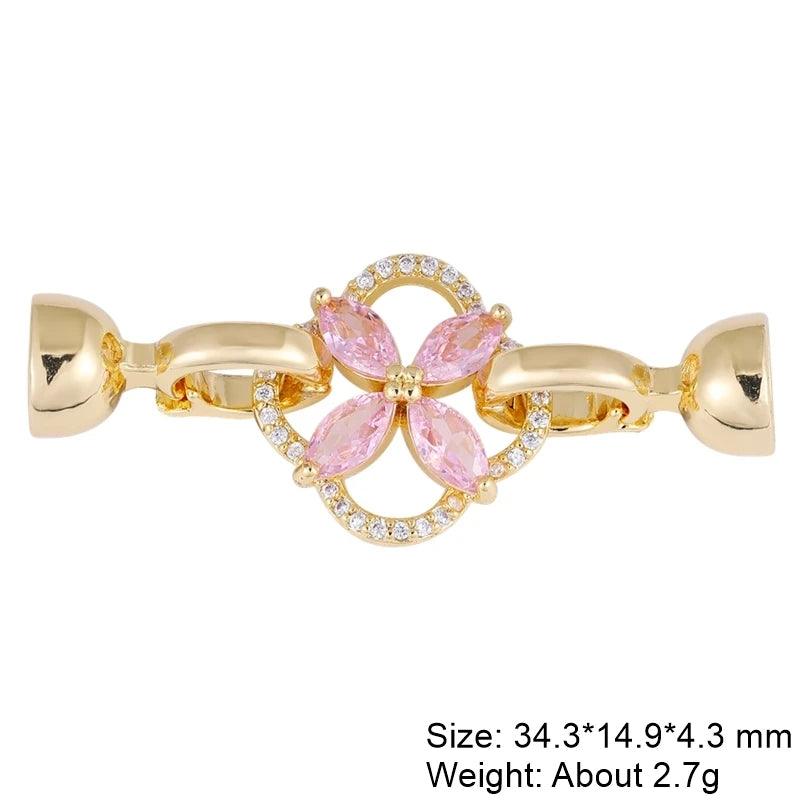 Juya 18K Gold Silver Plated Fasteners Accessories Creative Closure Lock Clasps For DIY Needlework Beads Pearls Jewelry Making