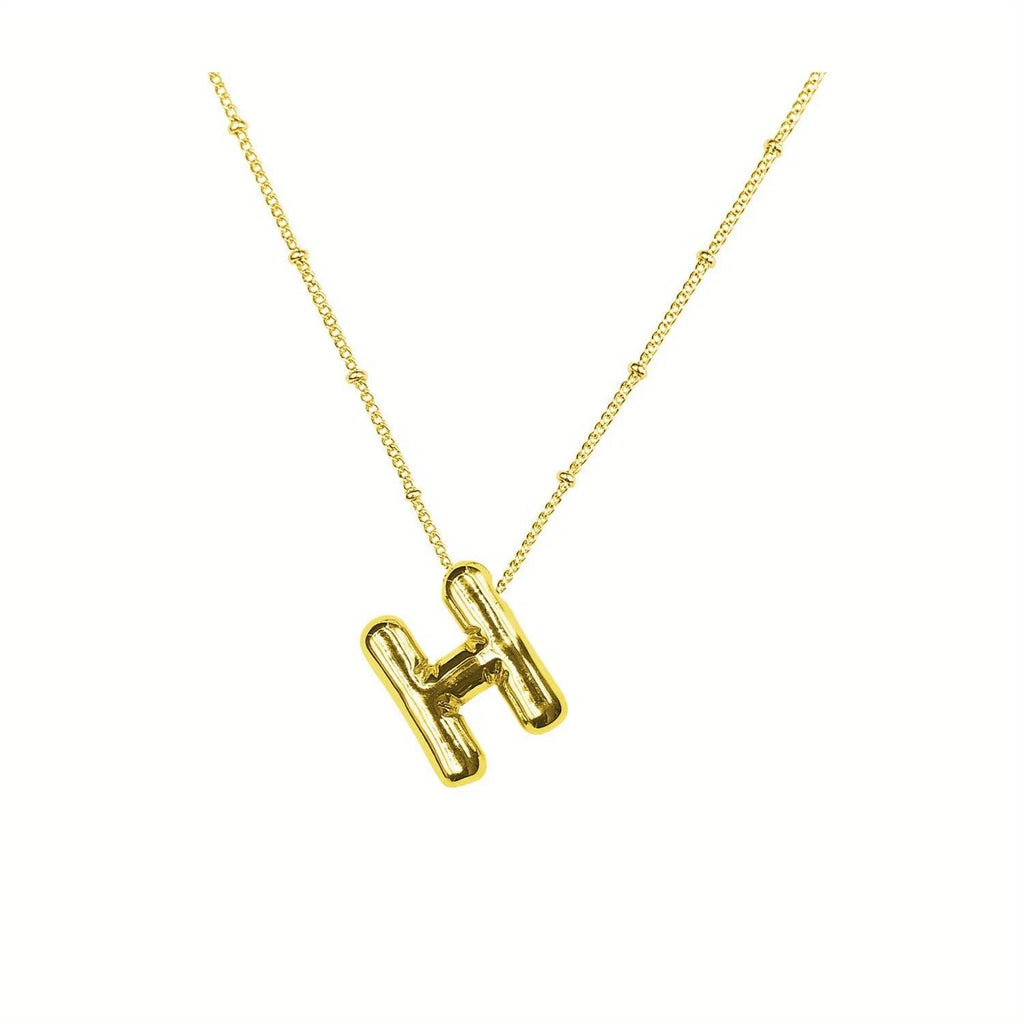 Delicate Bubble Letter Pendant Accessories Temperament Fashionable 26 English Letter Initials Pendant Necklace for Womens