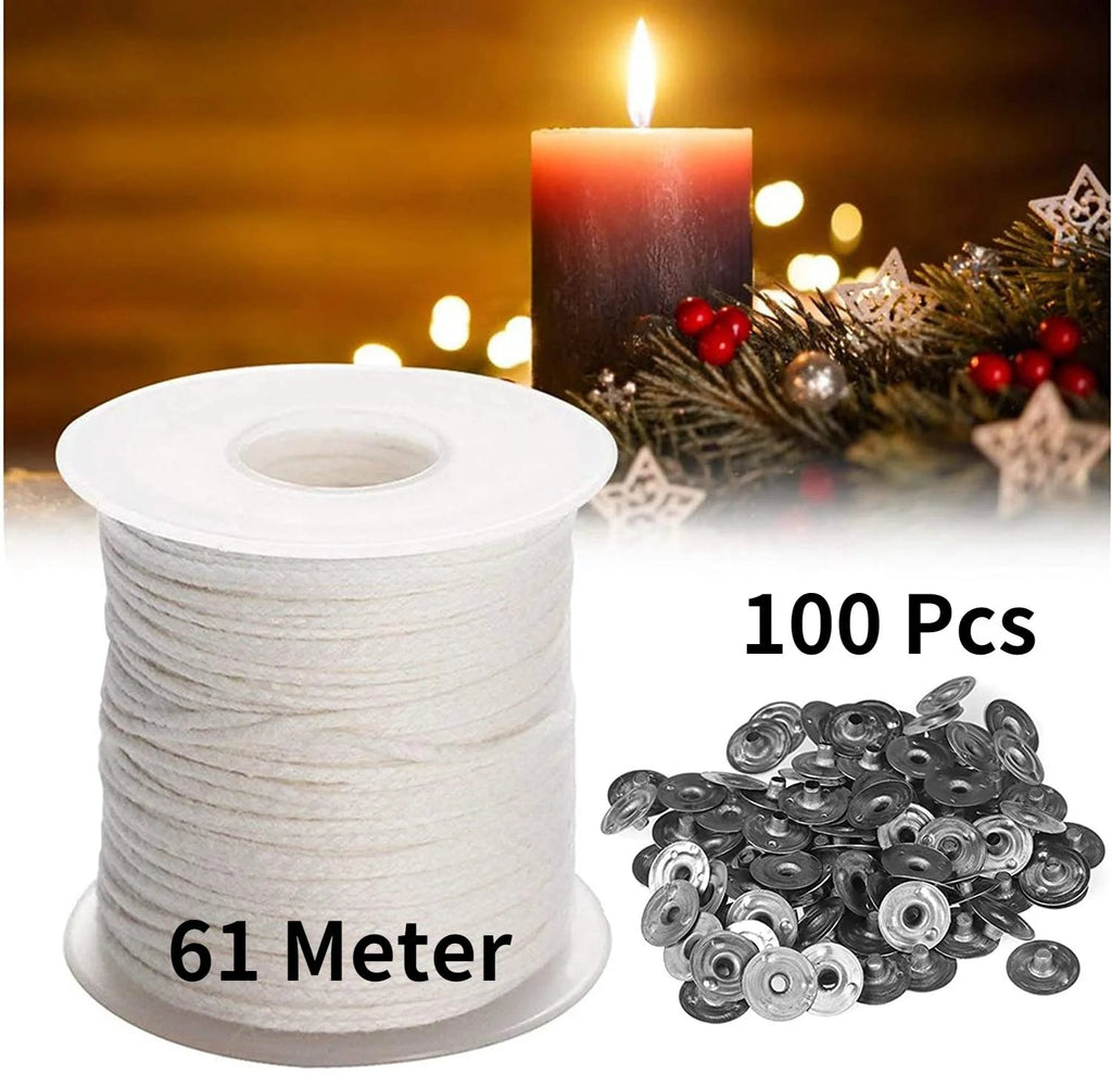 DIY Wax Core 61 M Long Cotton Woven Candle Lamp Wick Candle Accessories Candle Lamp Wick Candle Making Kit Candle Lamp Wick