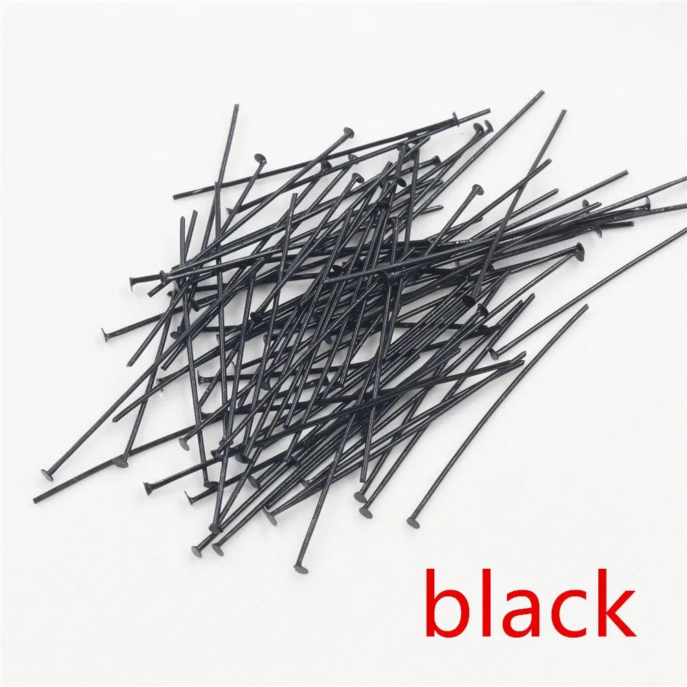 200pcs/Bag 20 25 30 40 50 60mm Flat Head Pins Gold/Silver Color/Bronze/Rhodium Headpins For Jewelry Findings Making DIY Supplies
