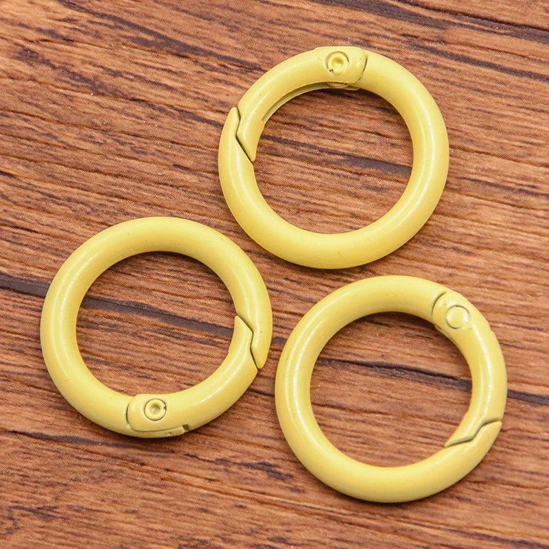 10Pcs 15 Colors Metal O Ring Spring Clasp Openable Round Carabiner Keychain Clips Hook Dog Chain DIY Jewelry Buckle Connector