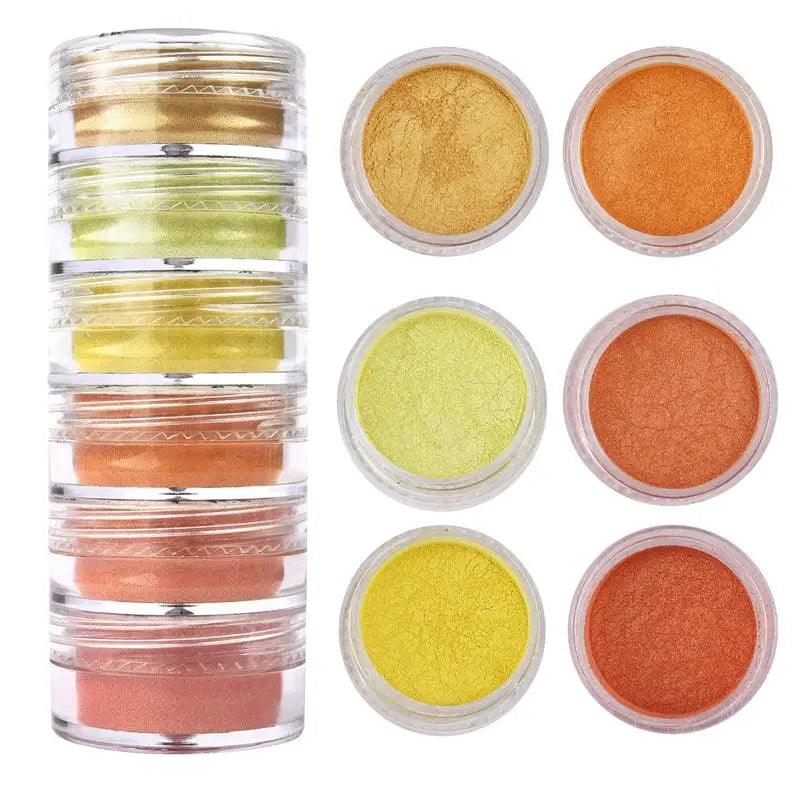 6 Colors/Set Pearlescent Powder Resin Pigment Natural Mica Mineral Powder DIY Epoxy Resin Dye Jewelry Making Makeup Supplies