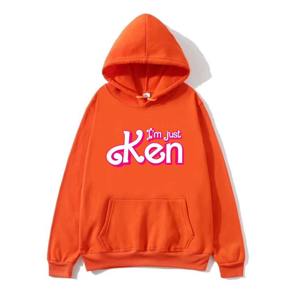 I'm Just Ken RyanGosling Hoodies Long Sleeve Casual Spring Sweatshirts with Pocket Hip Hop Pink Graphic Printing Sudaderas Mens