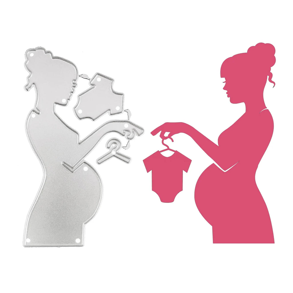 New Pregnant Woman Take Baby Clothes Metal Cutting Die DIY Clipping Book Craft Card Mould