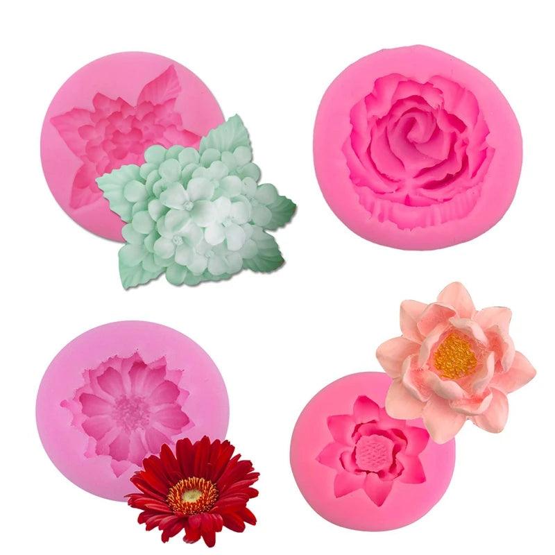 Silicone Soap Mold for Making Rose Flower Fondant 3d DIY Form Handmade Cake Decorating Sugarcraft Moulds Silicon Mold Tools