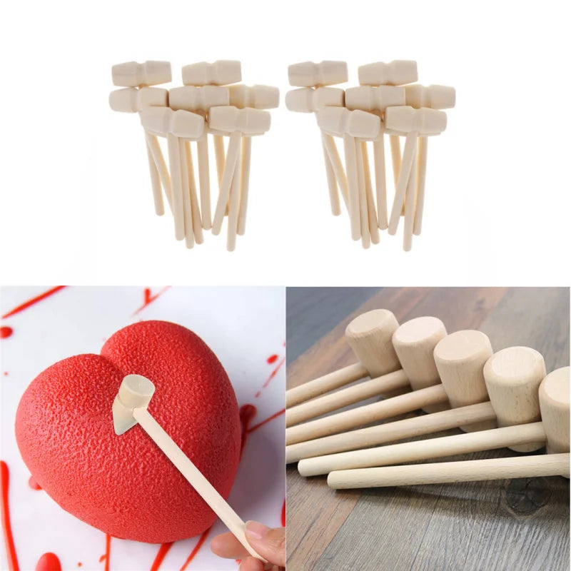 5-100Pcs MINI Wooden Hammer Balls Toy Pounder Replacement Wood Mallets Crab Lobster Seafood DIY Kids Toys Wood Craft Tools