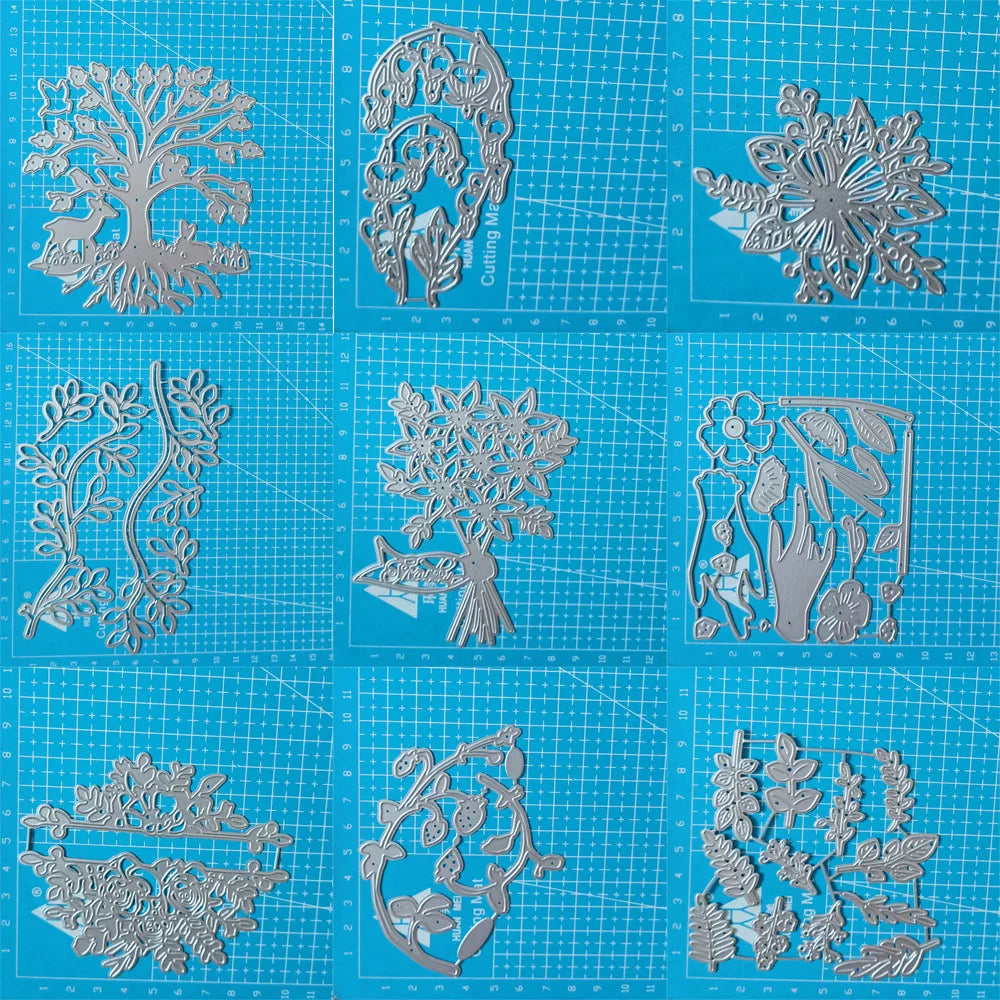 Flowers Trees Metal Cutting Dies Stencils For DIY Scrapbooking Decorative Embossing Handcraft Template