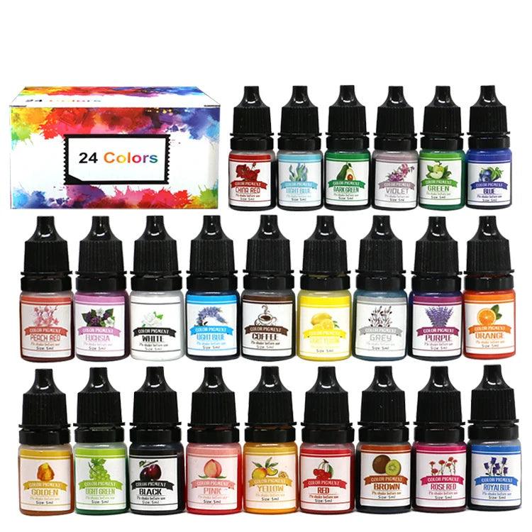 1 Set Resin Pigment Kit Art Ink Alcohol Liquid Colorant Dye DIY Epoxy Resin Mold Jewelry Making Epoxy Color Pigment Set