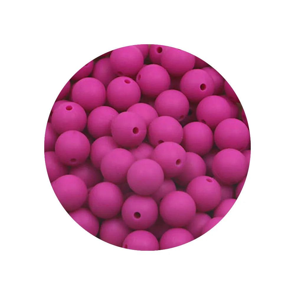 Kivoct 100Pcs 12MM Round Silicone Beads For Jewelry Making DIY  Pacifier Chain Necklace Keychain Accessories