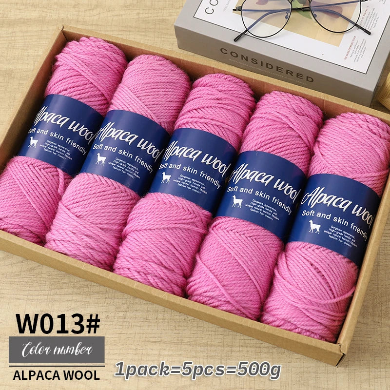 500g Coarse Alpaca Wool Yarn for Hand Woven Sweaters Jackets Scarves and Hats
