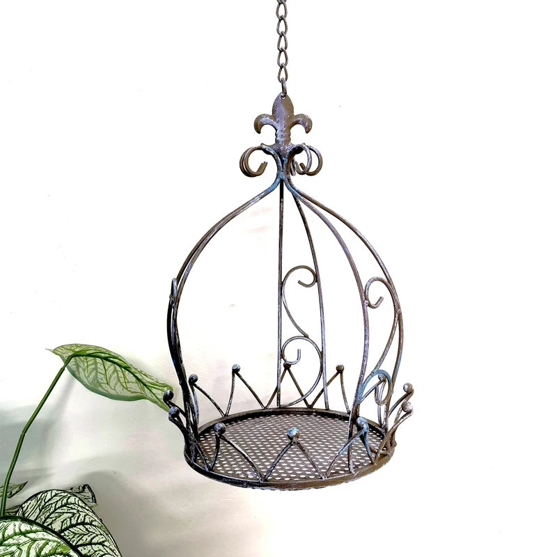 European style iron hanging basket indoor balcony hanging hanging basket outdoor garden courtyard succulent flower pot rack