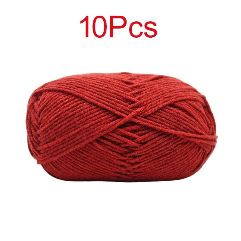 10 Pieces Multi Color Cotton Knitting Yarn Soft Warm Crocheting Yarn for Hand Knit Sweaters Hats Scarves Blankets Amigurumi