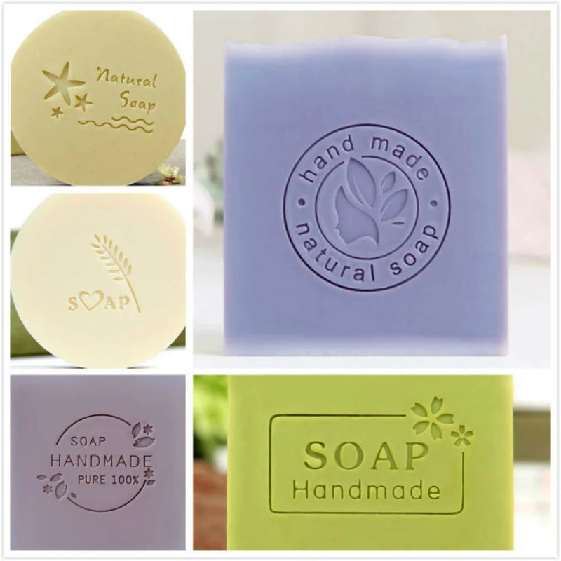 Leaves And Letters DIY Soap Stamp Resin Acrylic Handmade Seal Organic Natural Soap Making Tools Butterfly Wheat Ears Chapters