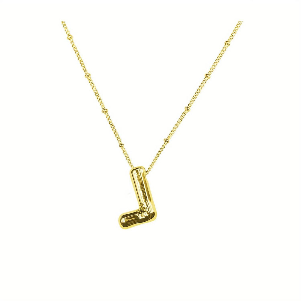 Delicate Bubble Letter Pendant Accessories Temperament Fashionable 26 English Letter Initials Pendant Necklace for Womens