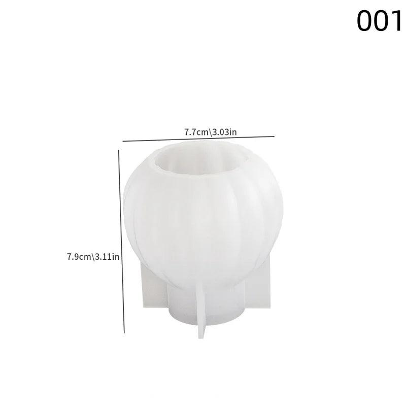DIY Pumpkin Vase Candlestick Silicone Mold Smooth Striped Flower Arranger Candle Base Resin Epoxy Mold Home Decoration Storage