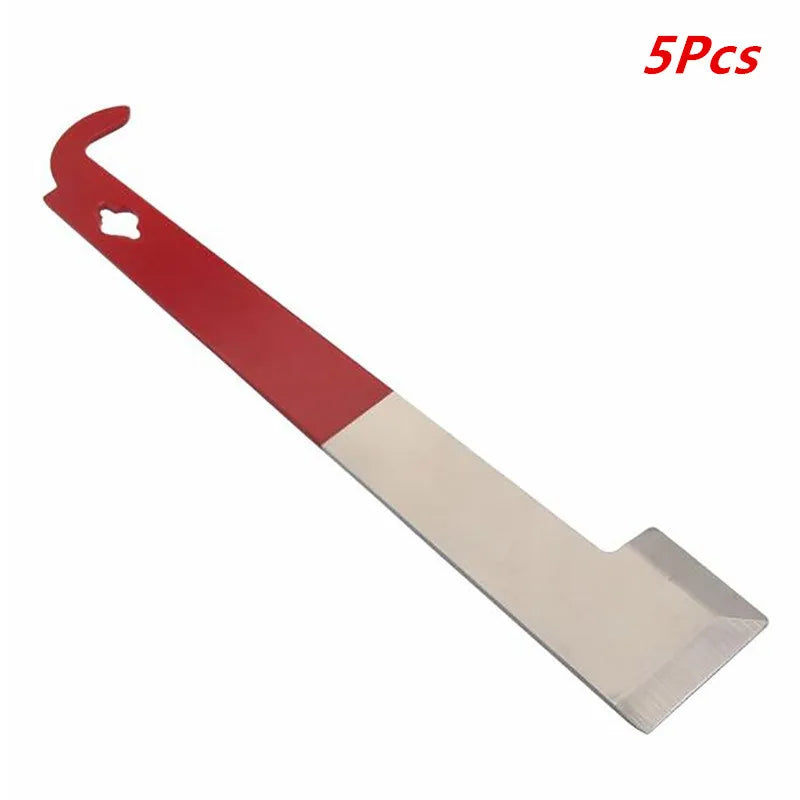 1Pcs Beekeeping Equipment Red 26.5cm Stainless Bee Hive Tool Frame Lifter and Scraper J Shape Hook Beekeeper Tool Scraping Knife
