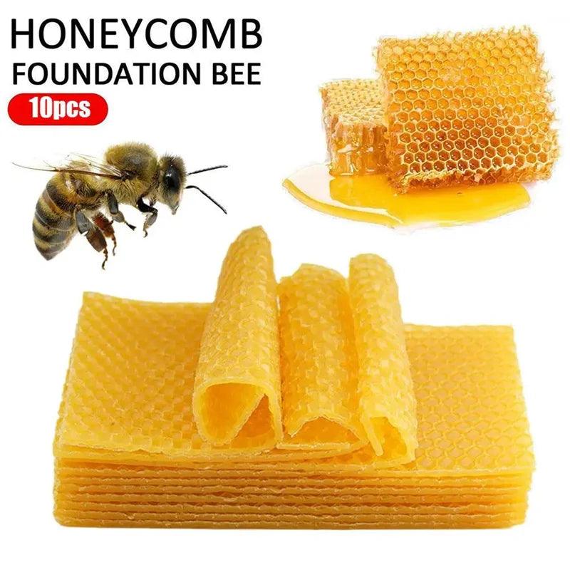 10Pcs Beeswax Sheets Candle Making Craft DIY Kits Honey Candles Maker Full Bees Wax Honeycomb Beekeeping Foundation Sheets ﻿