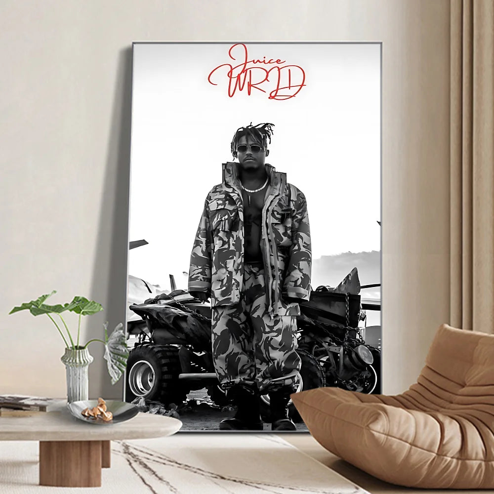 Hip-hop Juice WRLD Poster Prints Wall Sticker Painting Bedroom Living Room Decoration Office Home Self Adhesive