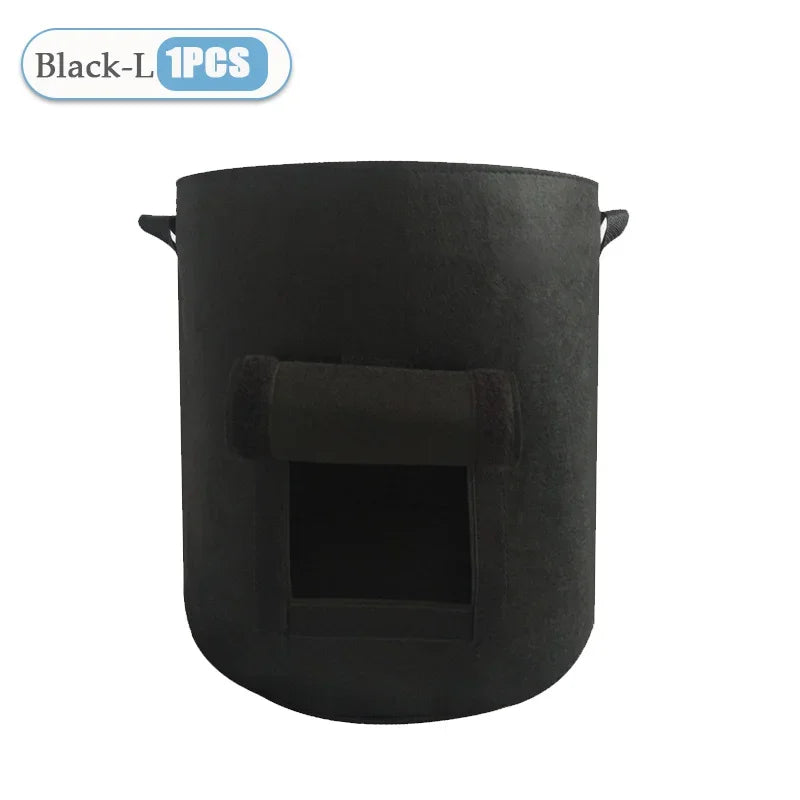 1-8PCS 5/10Gallon Felt Potato Planting Bag Large Diameter Vegetable Plant Seedling Bag Non-Woven Garden Potato Growing Bucket
