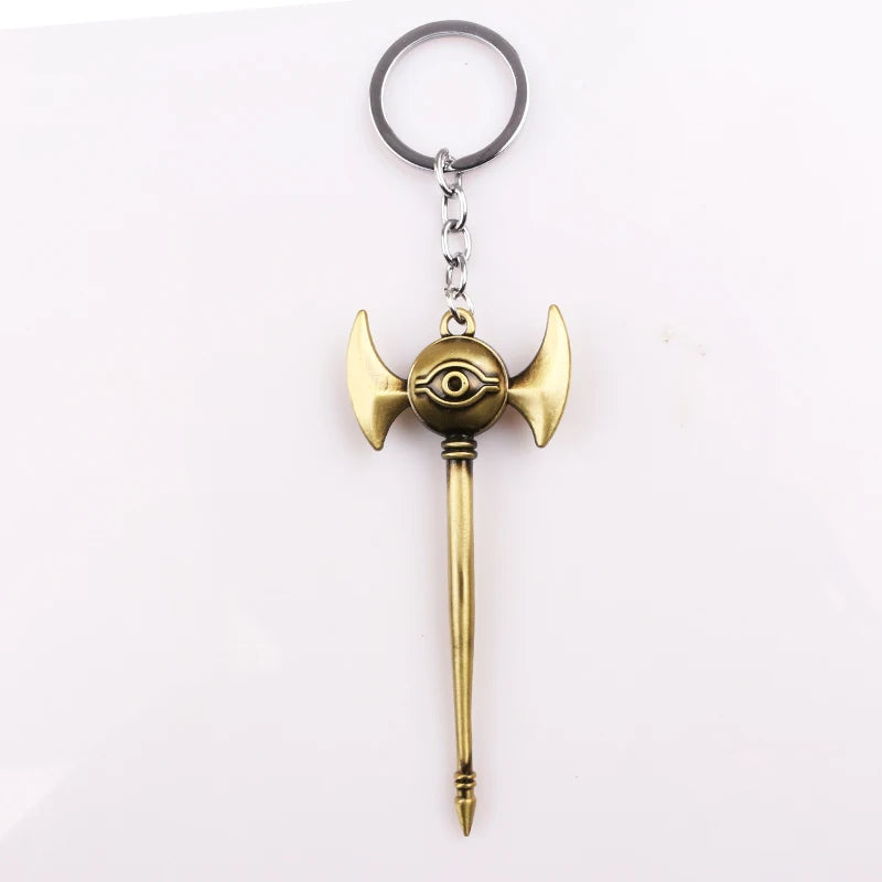 Anime Yu-Gi-Oh Keychain Yugi Muto Millenium Puzzle Millennium Wheel Wisdom Pendant Key Chains for Women Men Car Keyring Jewelry