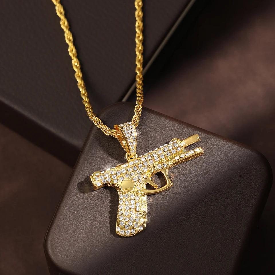 ZAKOL Hip Hop Cross Pendant Necklace Unique Design Stainless Steel Goth Necklaces Fashion Jewelry Gift for Women Men