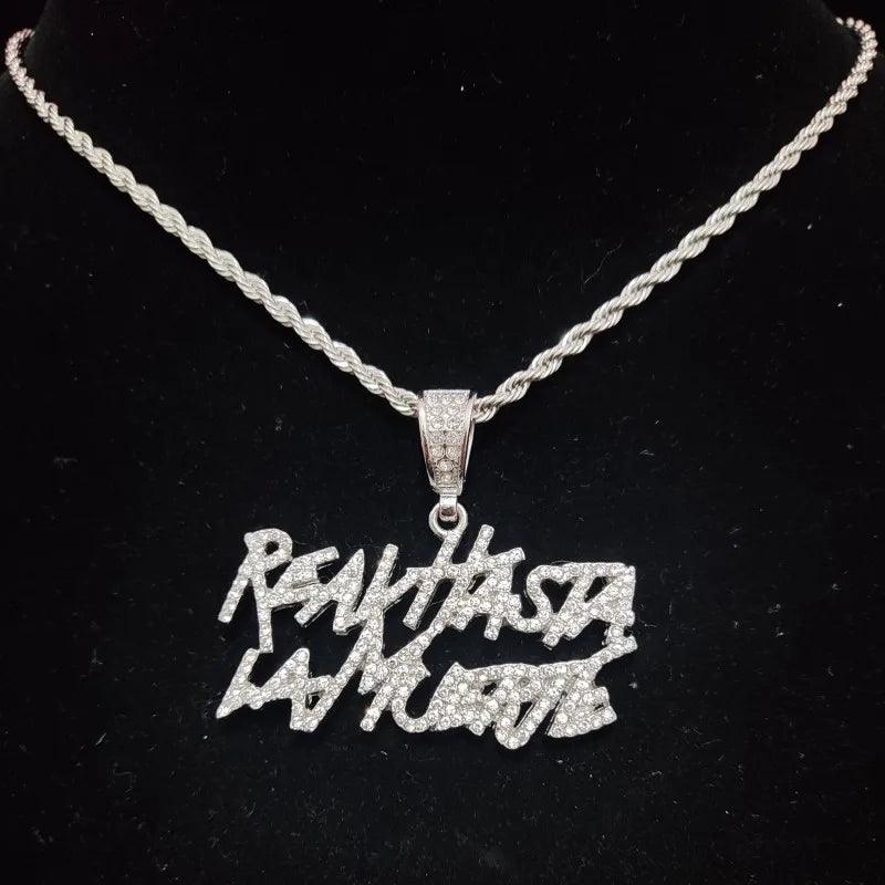 Men Women Hip Hop Letter Pendant Necklace 4mm Tennis chain Iced out Bling Bling Hiphop pendants Necklaces Fashion Charm Jewelry