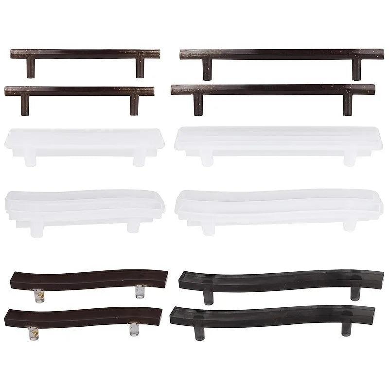 Handle Molds For Resin Casting, Silicone Tray Handle Molds, Epoxy Resin Handle Molds For Serving Board, Agate Platter