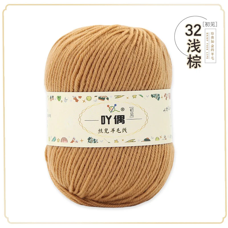 100 Percent Wool Yarn 50g Worsted Weight Soft Warm Crochet