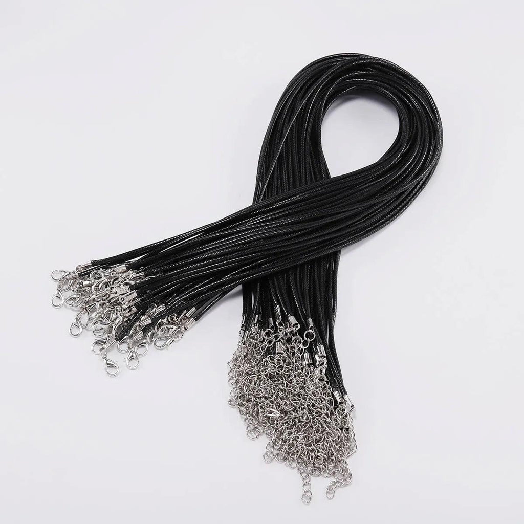 10Pcs/lot Dia 1.5/2mm Leather Cord Necklace With Clasp Adjustable Braided Rope for Jewelry Making DIY Necklace Bracelet Supplies