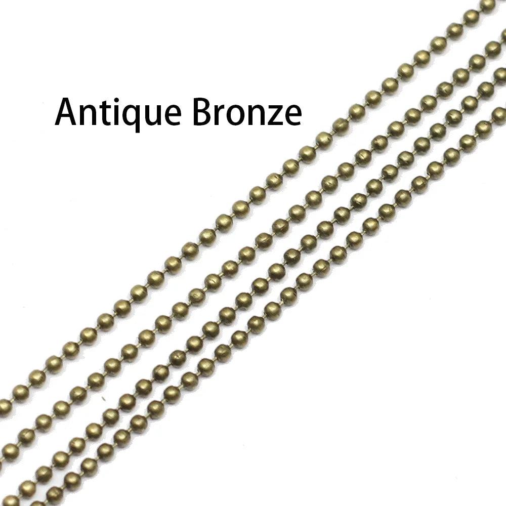 5m/lot 1.2 1.5 2.0 mm Metal Ball Bead Chains Findings Bulk Kettingen Necklace Chain For Jewelry Making Supplies DIY Accessories