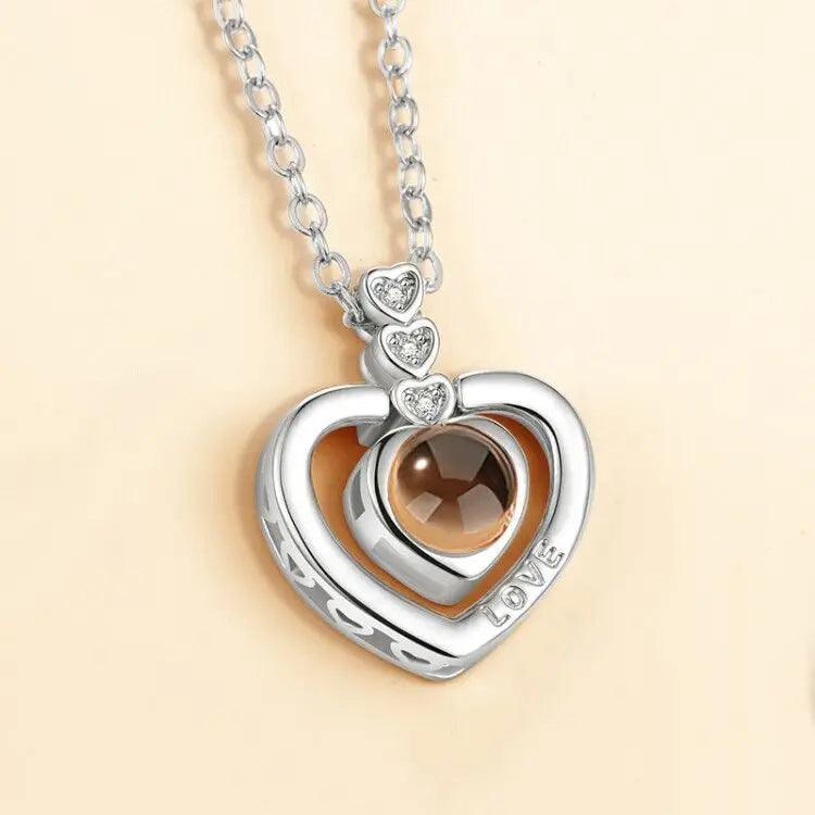 Projection Necklace 100 Languages I Love You Pendant Necklaces For Lover Girlfriend 2024 Creative Couple Romantic Jewelry Gifts