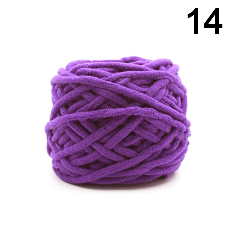100g Chenille Knitting Chunky Yarn Soft Thick Ice Strip Line Hand Crochet Weaving Scarf Blanket Thread