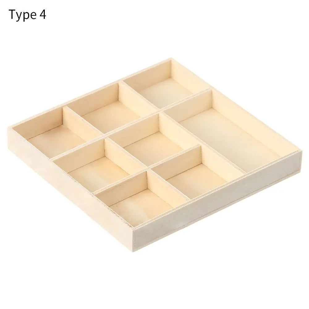 Wooden Multi Grid Storage Box Flowerpot Wood Tray Desktop Organizer Cosmetic Tool Storage Bonsai Holder Plant Pot Divided Drawer