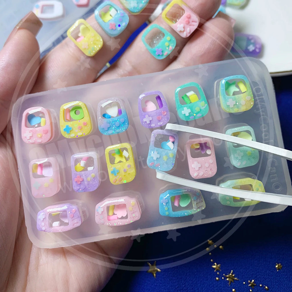 Silicon Resin Mold -uv-Epoxy Resin Craft Mold -Cute mini Gameboy Console with Epoxy Resin Mold