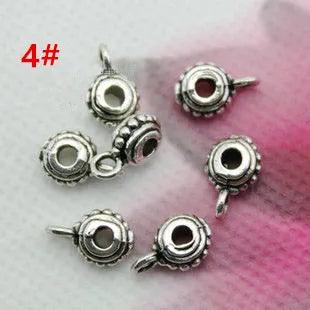 30Pcs Antique Tibetan Silver Connector Bail Tube Beads Spacer Bead Hanger For Jewelry Making Fit European Charm Bracelet Pendant