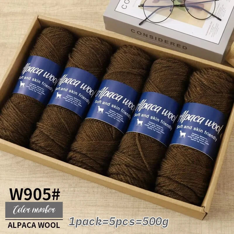 500g Coarse Alpaca Wool Yarn for Hand Woven Sweaters Jackets Scarves and Hats