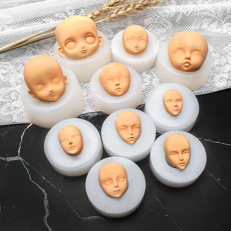 1pc Facial Silicone Mold，3D Fondant Mold，for DIY Pudding Chocolate Candy Dessert Fondant Handmade Soap Aromatherapy Candle Gypsu