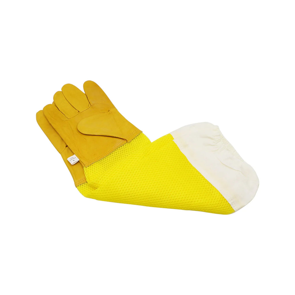 1Pair Apiculture Sheepskin/Linen Gloves Anti-bee Anti-sting Long Sleeves Ventilated Beekeeper Bee Keeping Tool