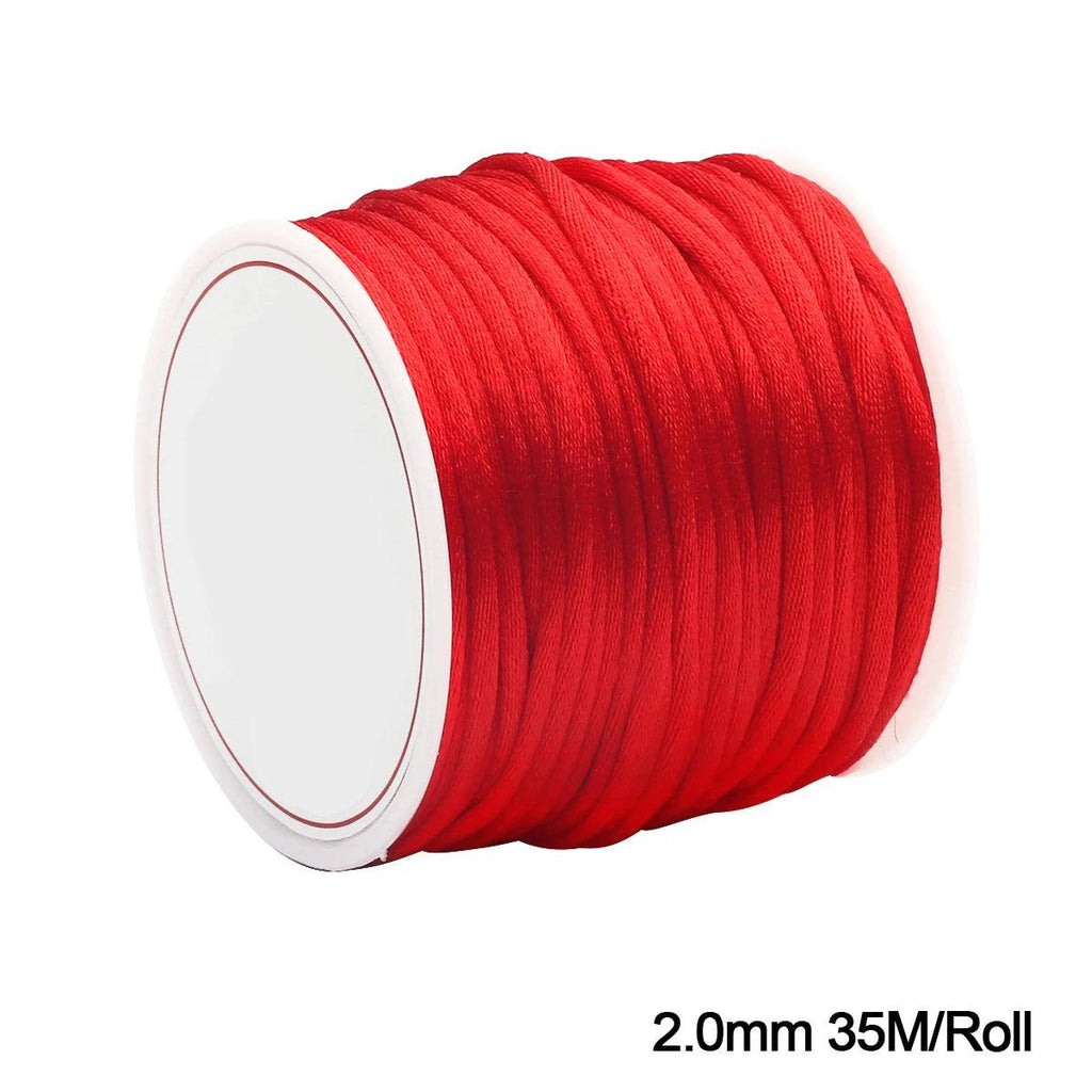 Red Nylon Cord Beading Thread Chinese Knot Macrame Cord Bracelet Braided Rope String For Jewelry Making DIY Craft Tassel Necklac
