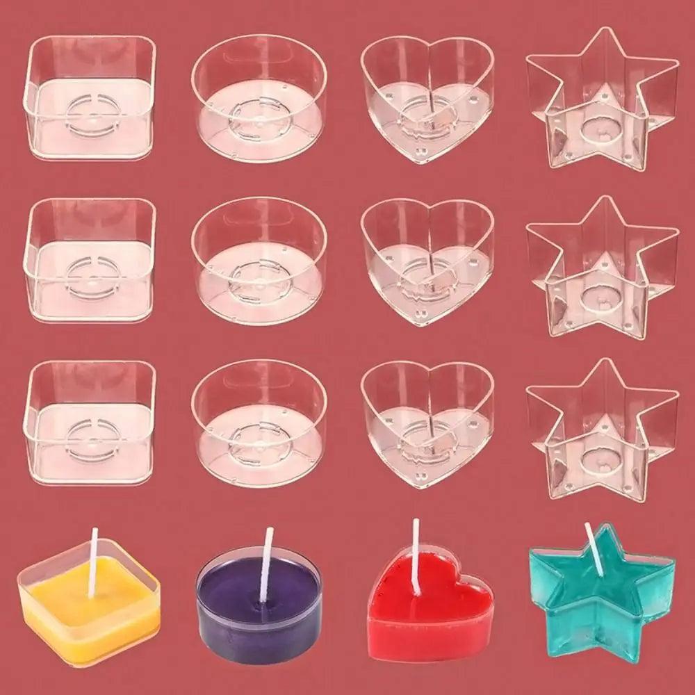 Heat-Resistant Heart Empty Tealight Candle Cups Holders Candle Wax Tins Jars Cases Containers Mold DIY Candle Making Party Decor