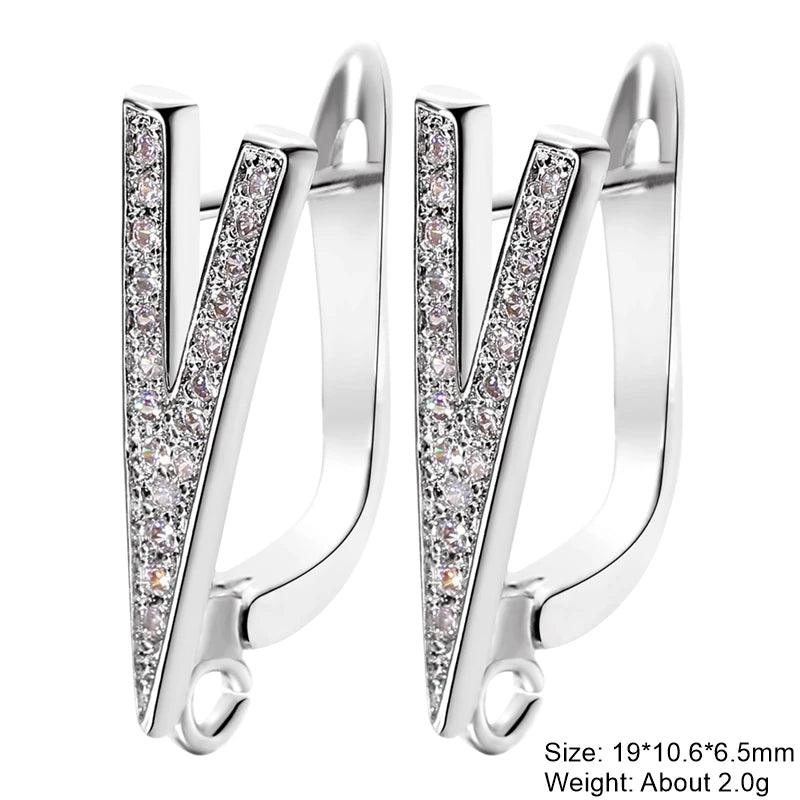 Juya DIY Women's Earring Making 18K Gold Silver Plated Basic Antiallergic Fixtures Ear Wire Fastener Hooks Accessories Supplies