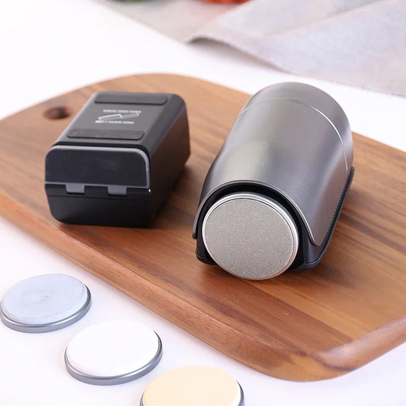 Electric Rolling Sharpener Rechargeable Adjustable Angle Magnetic Sharpener with Replaceable Whetstone Accessories