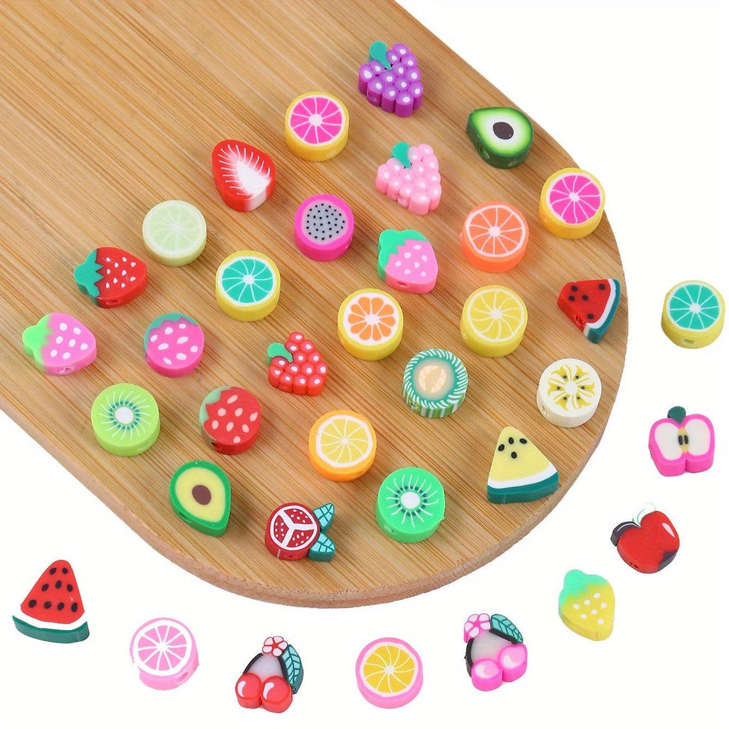1 pack random Polymer Clay Stars & Fruit & Flowers & Heart & Evil Eyes Beaded for women DIY bracelet necklace jewelry making