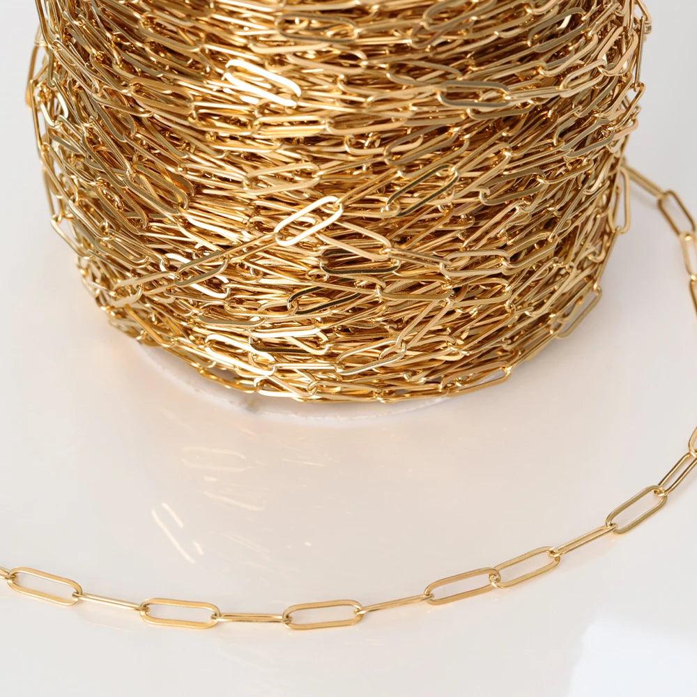 1meter stainless steel chains paper clip shape star chain for jewelry making DIY