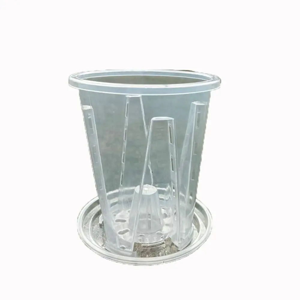 Plastic Transparent Flower Pot Round Square Clear Phalaenopsis Orchid Potted Stomata Cattleya Planting Plant Pot with Holes