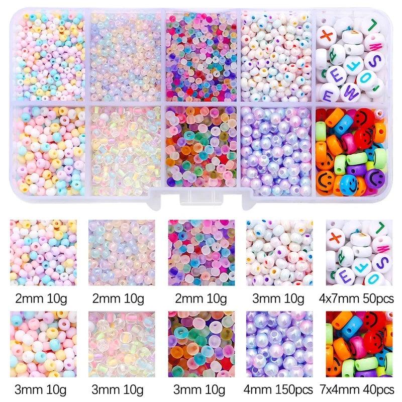 10 Grids Glass Seed Beads Kit Friendship Bracelet Making Kit Small Beads Kit for Bracelets Necklace Ring Making Art Craft DIY
